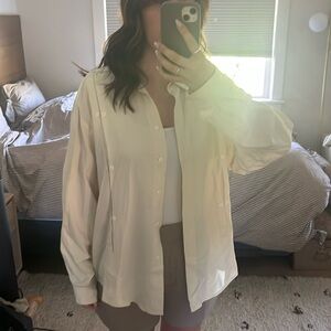 Vintage New York Cream Silk Button Down